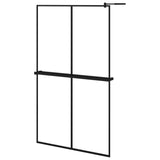 Vidaxl Walk-In Sprchová stěna s policí 118x190 cm esg-glas hliníková černá