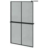 Vidaxl Walk-In Sprchová stěna s policí 118x190 cm esg-glas hliníková černá