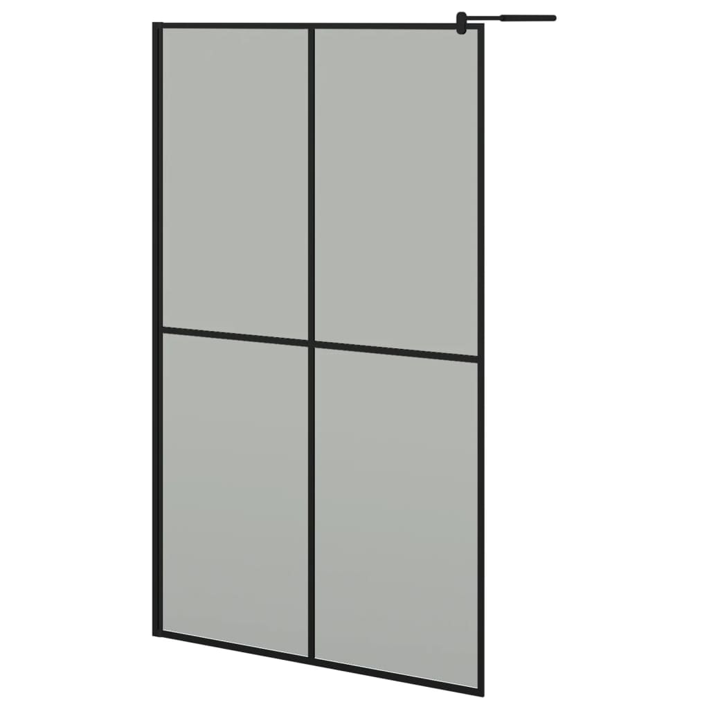 Vidaxl Walk-In Sprchová stěna s policí 118x190 cm esg-glas hliníková černá