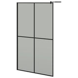 Vidaxl Walk-In Sprchová stěna s policí 118x190 cm esg-glas hliníková černá