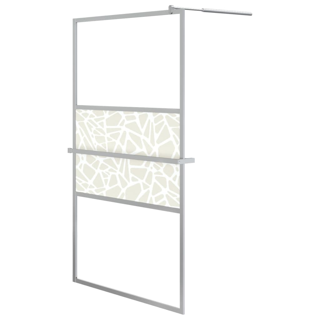 Vidaxl Walk-In Sprchová stěna s policí 115x195 cm esg-glas hliníková chrom