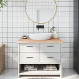 Vidaxl Washbasin Blad 100x60x (2-4) CM Ubehandlet fast træ