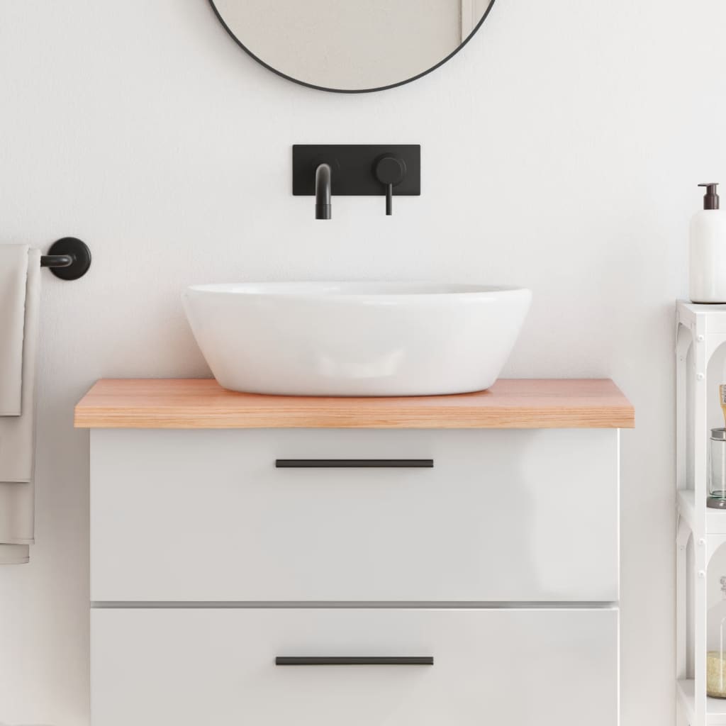 Vidaxl Washbasin Tabella 80x50x (2-4) cm trattato in legno massiccio chiaro