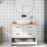 Vidaxl WashBasin Tabela 100x40x2 obdelana s trdnim lesom svetlo rjava