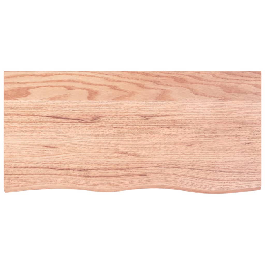 VidaXL Wastafelblad 100x50x(2-6) cm behandeld massief hout lichtbruin