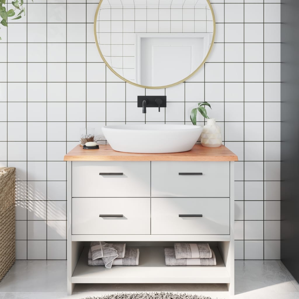 Vidaxl Washbasin Tabulka 100x60x2 Ošetřená masivní dřevo světle hnědá