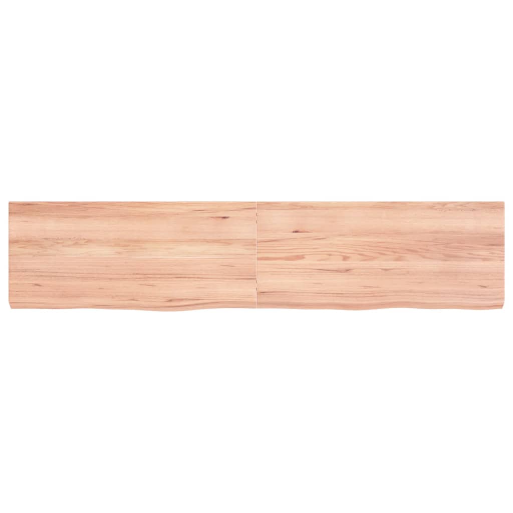 VidaXL Wastafelblad 180x40x(2-6) cm behandeld massief hout lichtbruin