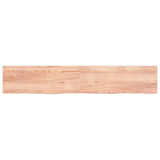 VidaXL Wastafelblad 220x40x(2-4) cm behandeld massief hout lichtbruin