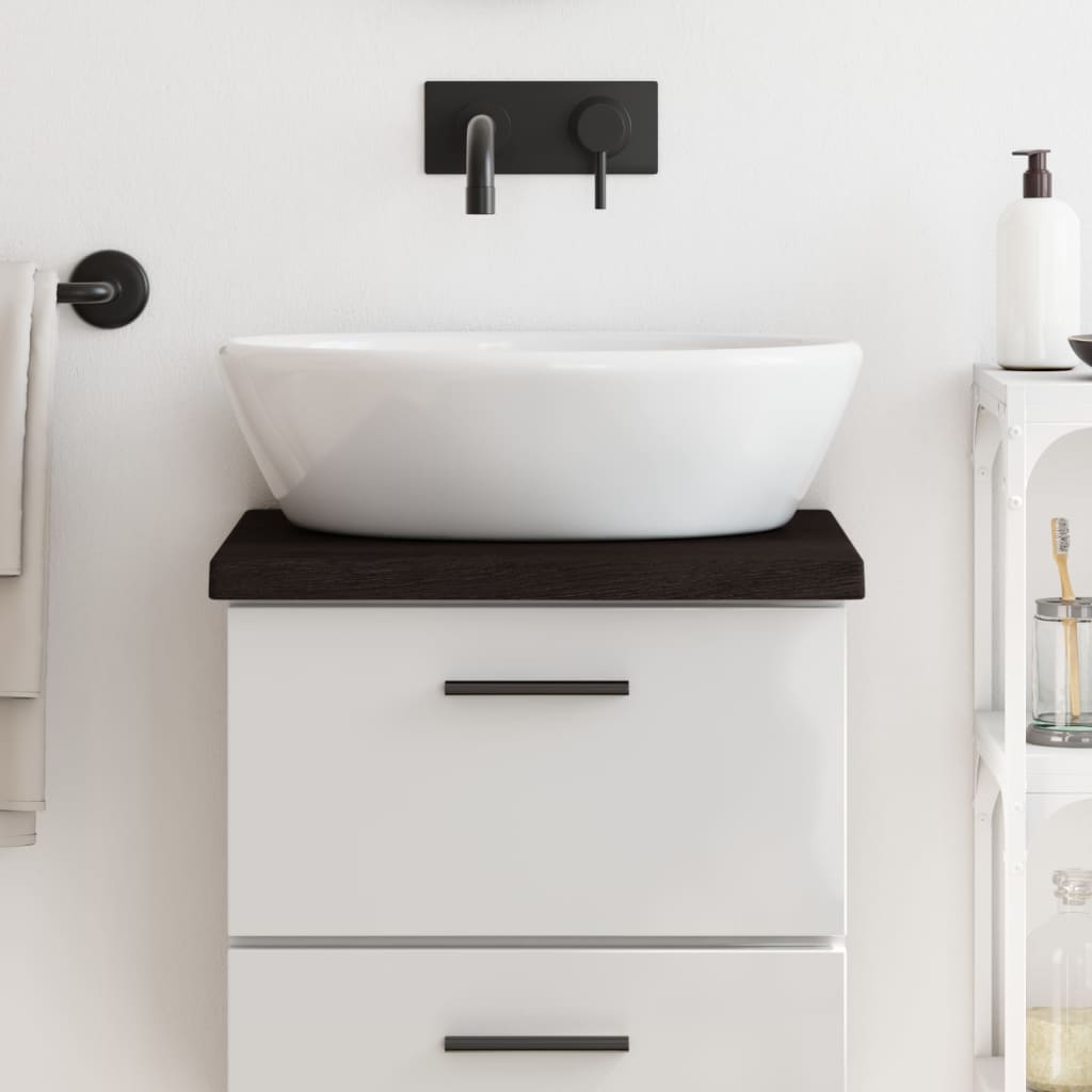 Vidaxl Washbasin Tabulka 40x30X (2-4) CM ošetřená z masivního dřeva tmavě hnědá