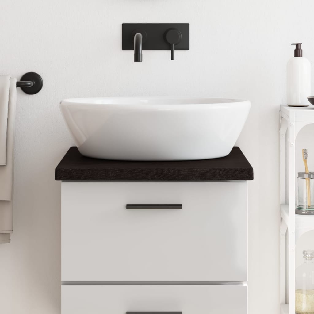 Vidaxl Washbasin Tabulka 40x50X (2-4) CM ošetřená s pevným dřevem tmavě hnědá