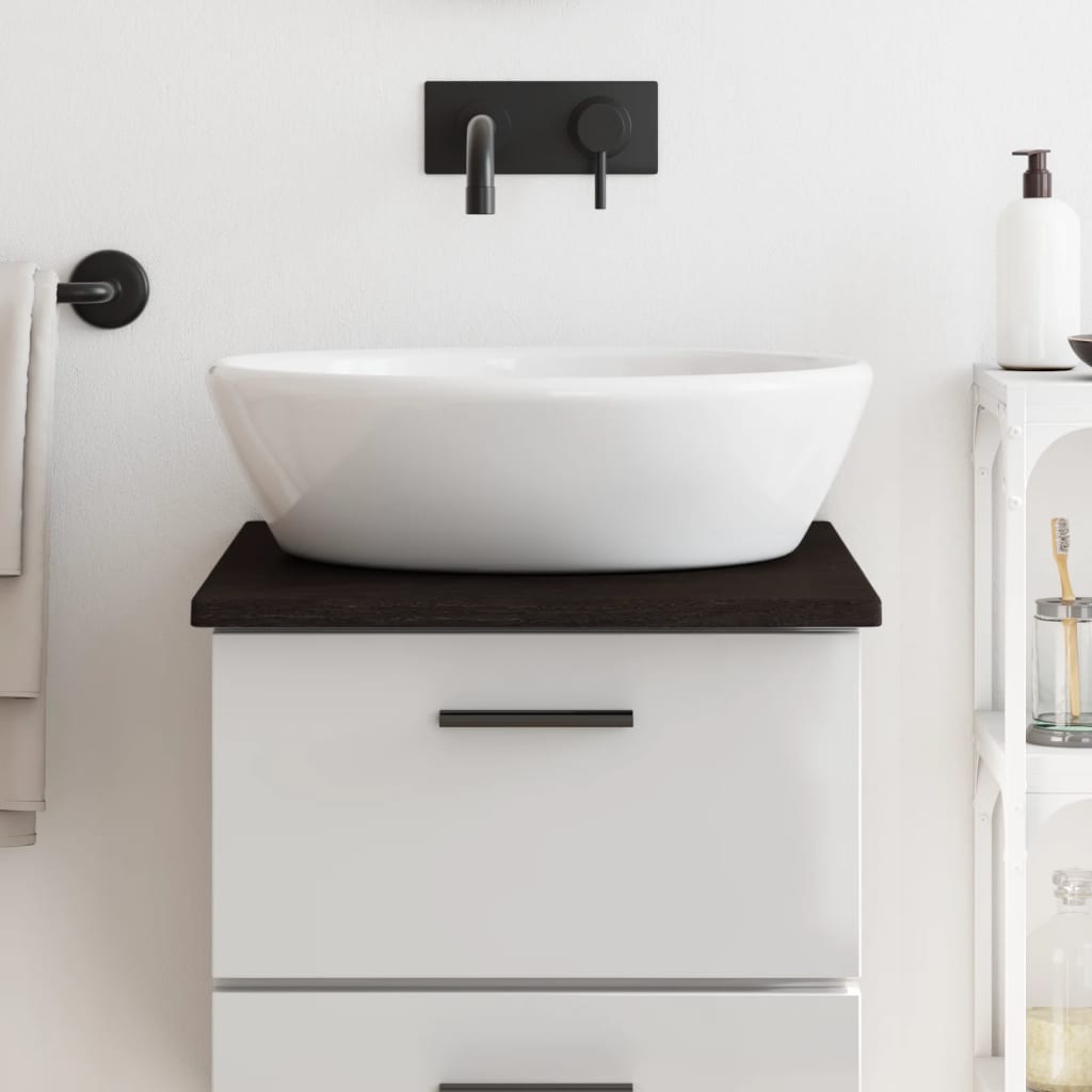 Vidaxl Washbasin Tabell 40x60x2 cm behandlet massivtre mørkebrun