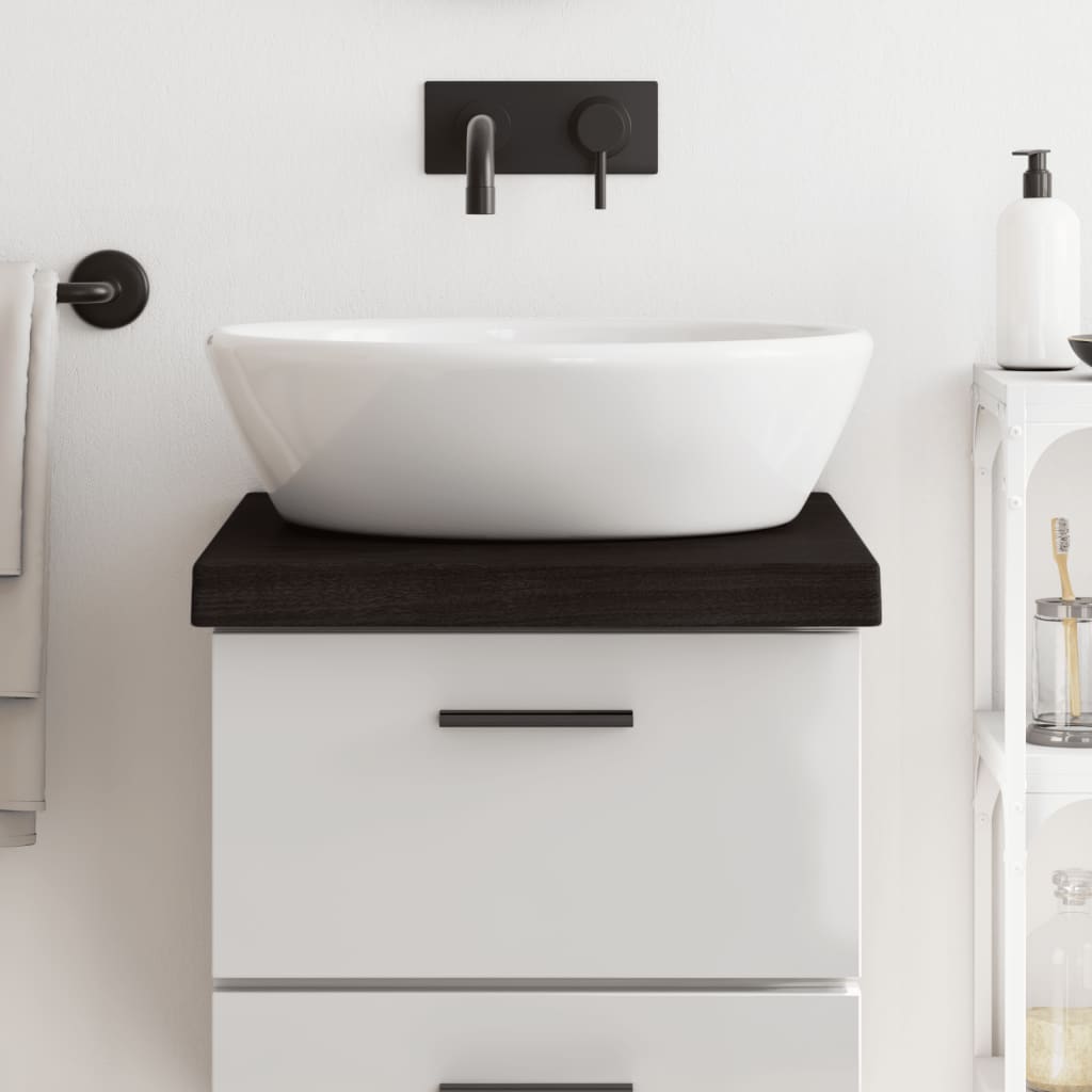 Vidaxl Washbasin Tabell 40x60x (2-6) cm behandlet massivt tre mørkebrunt