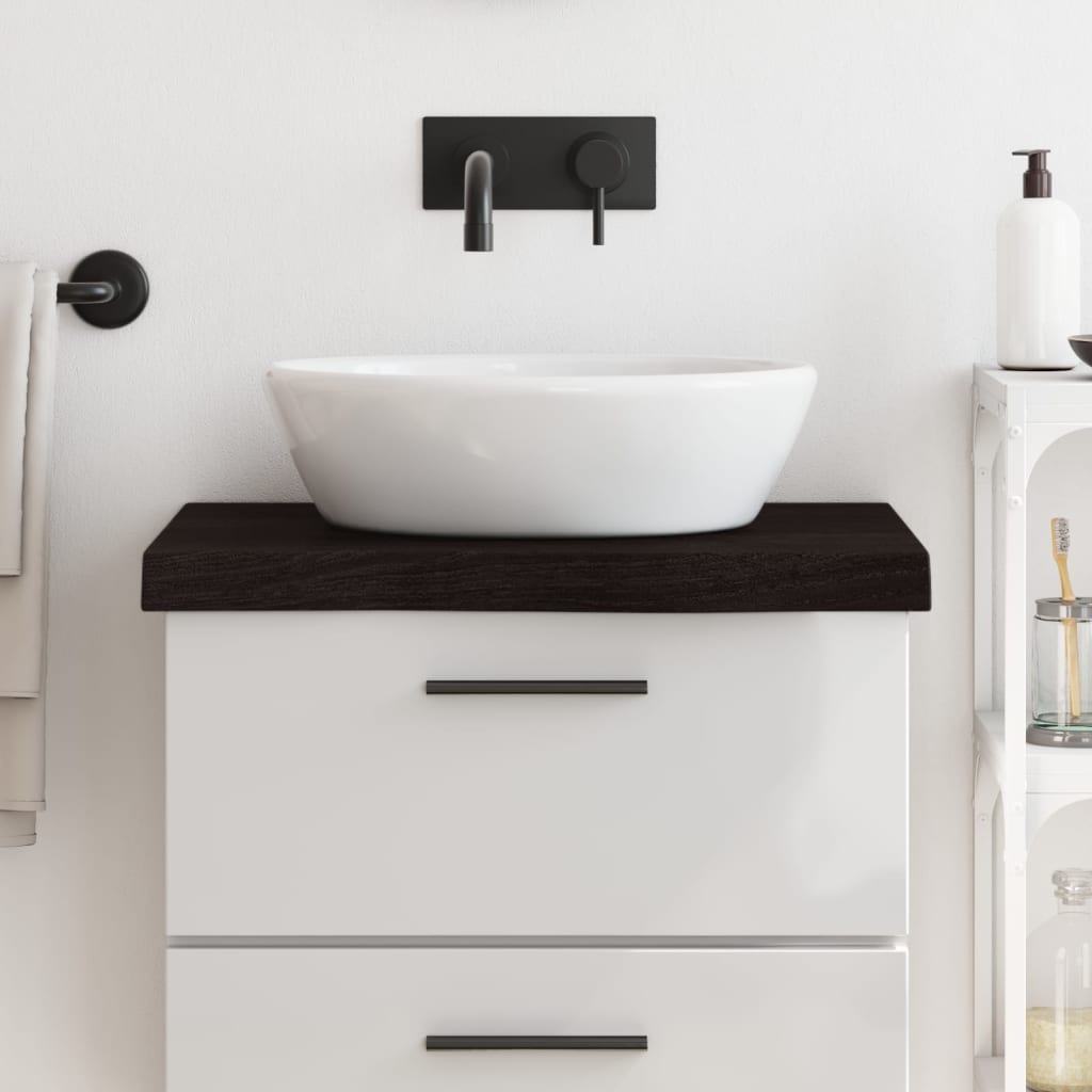 Vidaxl Washbasin Sheet 60x50x (2-6) cm behandlet massivt træ mørkebrun