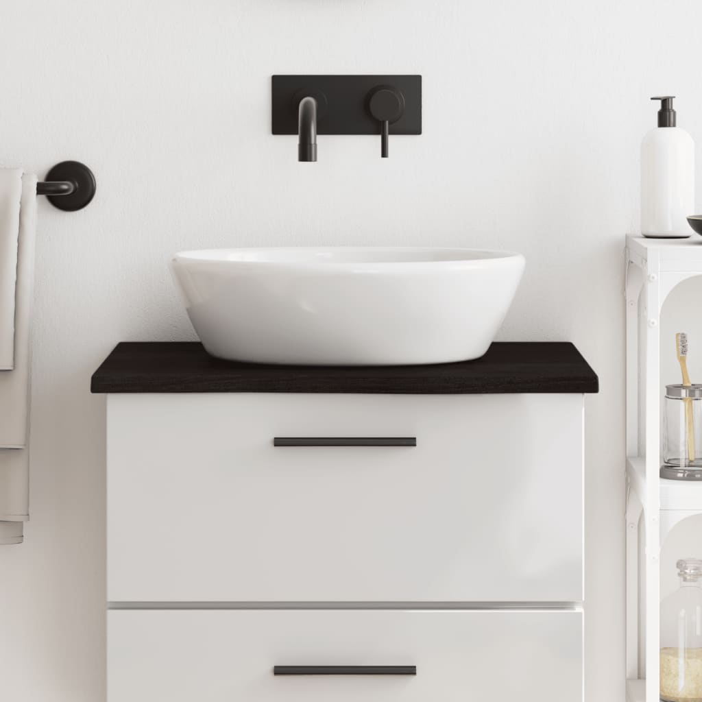 Vidaxl Washbasin Sheet 60x60x2 cm behandlet massivt tre mørkebrunt