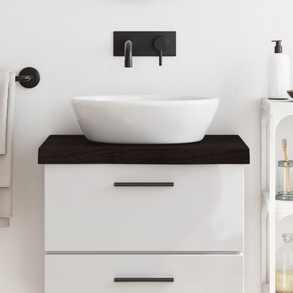 VidaXL Washbasin Leaf 60x60x (2-6) cm Treated solid wood dark brown