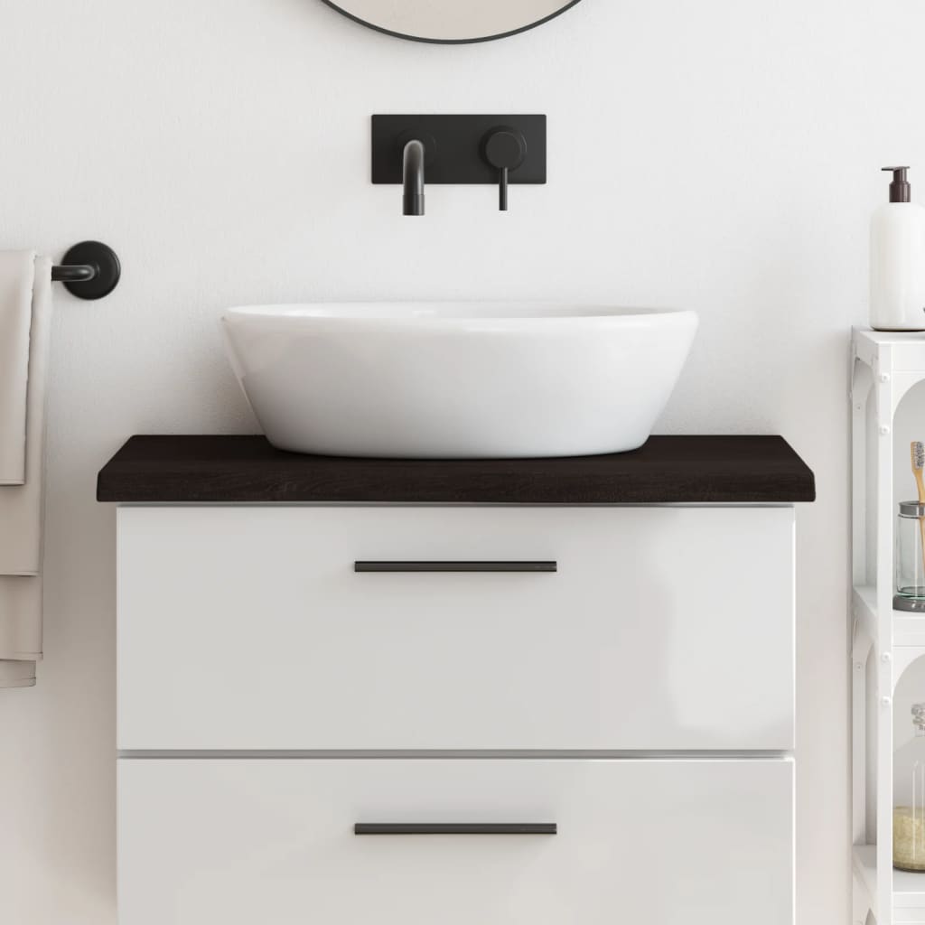 Vidaxl Washbasin Tabel 80x40x (2-4) cm behandlet fast træ mørkebrun