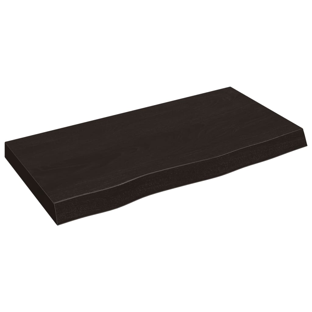 Hoja de lavabo Vidaxl 80x40x (2-6) CM Mada maciza tratada marrón oscuro