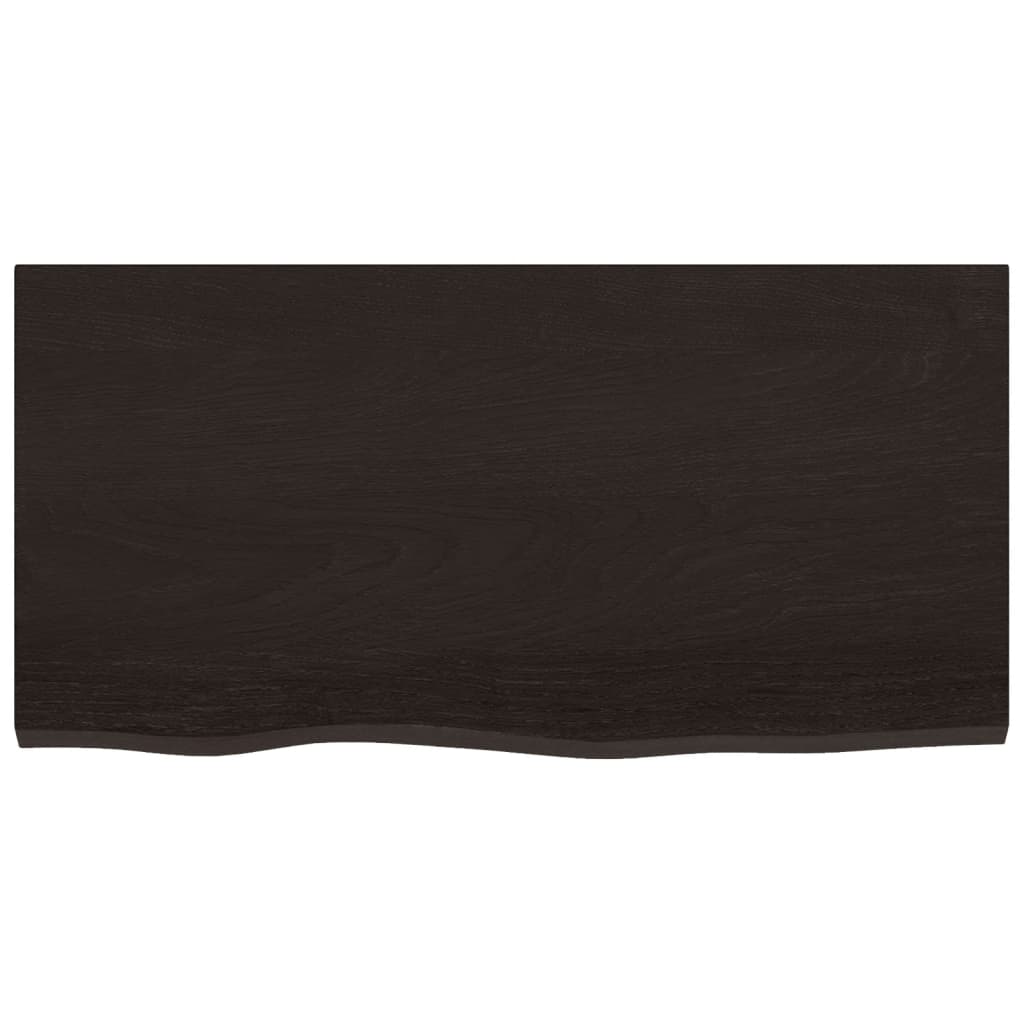 Hoja de lavabo Vidaxl 80x40x (2-6) CM Mada maciza tratada marrón oscuro