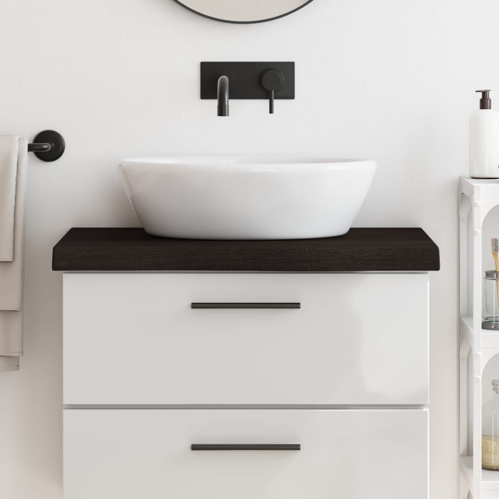 Vidaxl Washbasin Leaf 80x40x (2-6) cm behandlet massivt træ mørkebrun