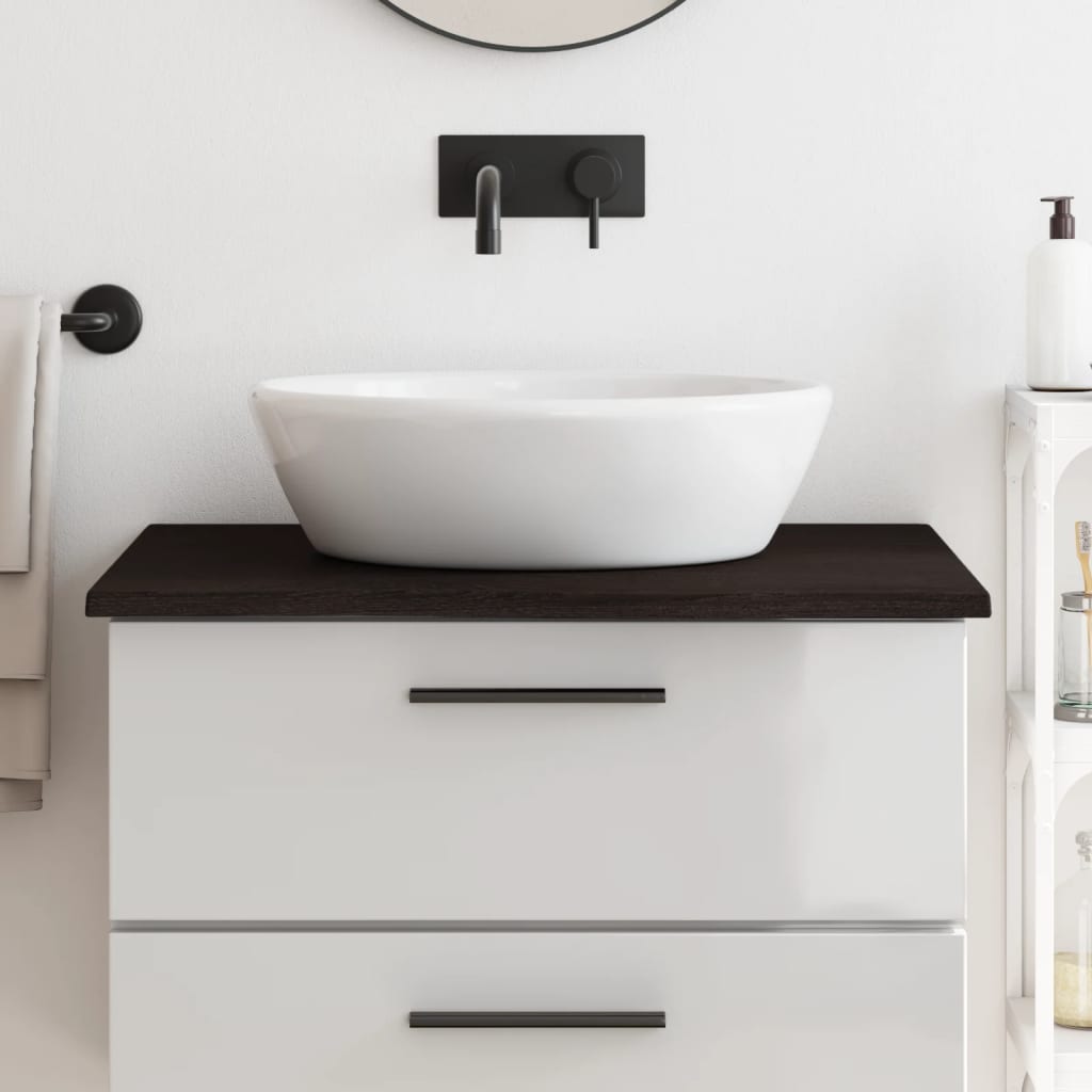 VidaXL Washbasin Table 80x60x2 Cm Treated Solid Wood Dark Brown