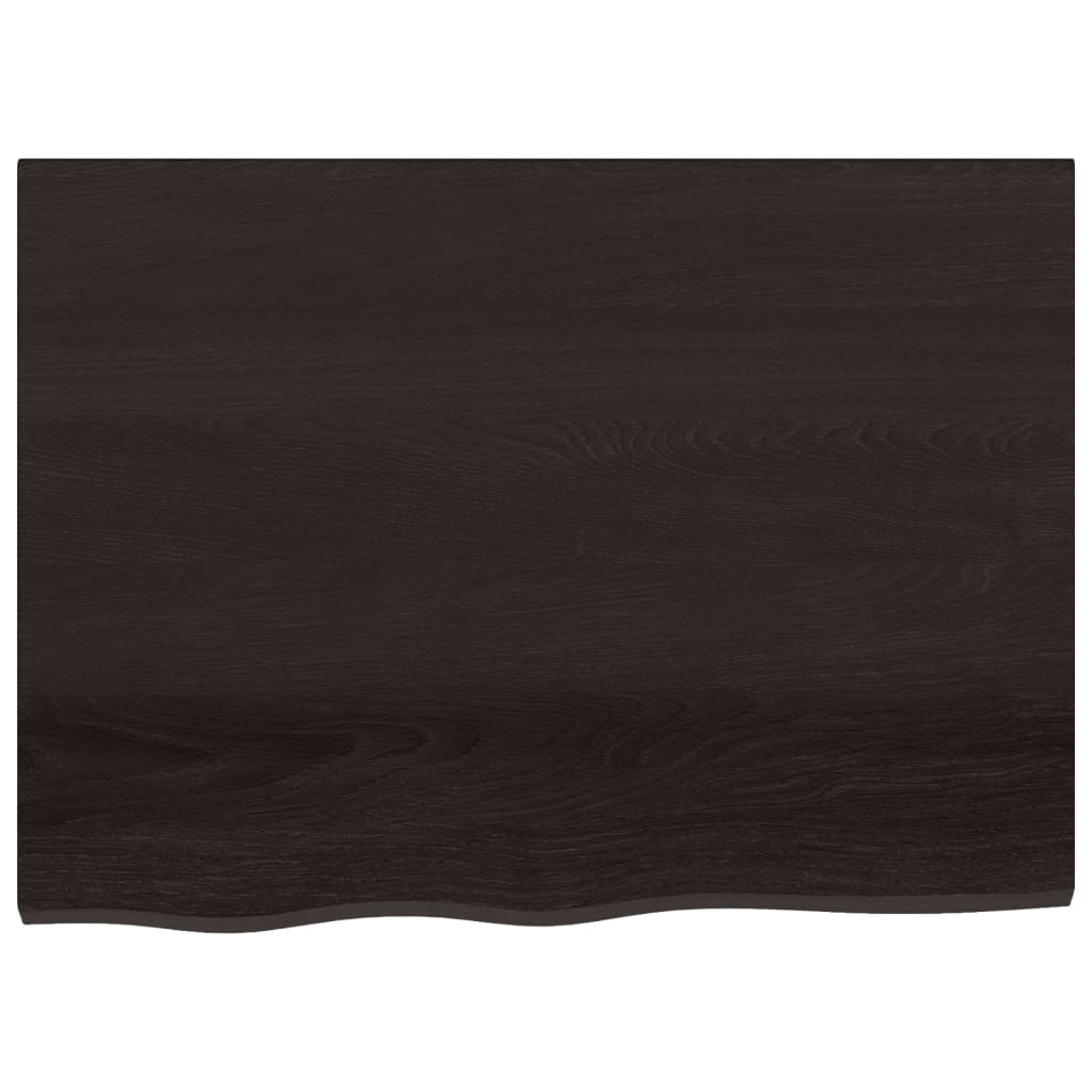 Vidaxl Washbasin hoja 80x60x (2-4) CM Mada maciza tratada marrón oscuro