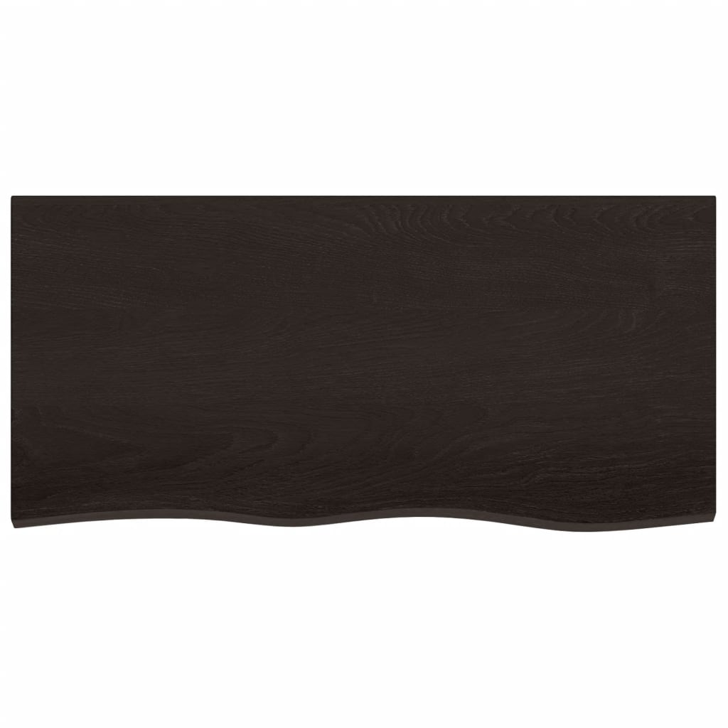 Vidaxl Washbasin tabla 100x50x2 cm de madera maciza tratada marrón oscuro