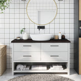 Vidaxl Washbasin Tabell 120x40x (2-4) cm behandlet massivtre mørkebrun