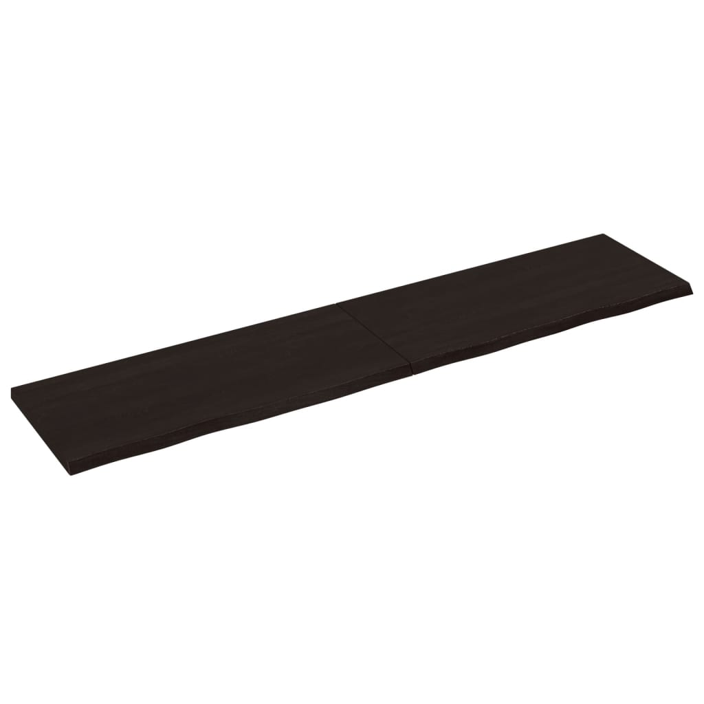 Vidaxl Washbasin Sheet 220x50x (2-4) CM Mada maciza tratada marrón oscuro