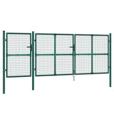 Vidaxl Tuinpoort 400x175 cm mesh og galvaniseret stålgrøn