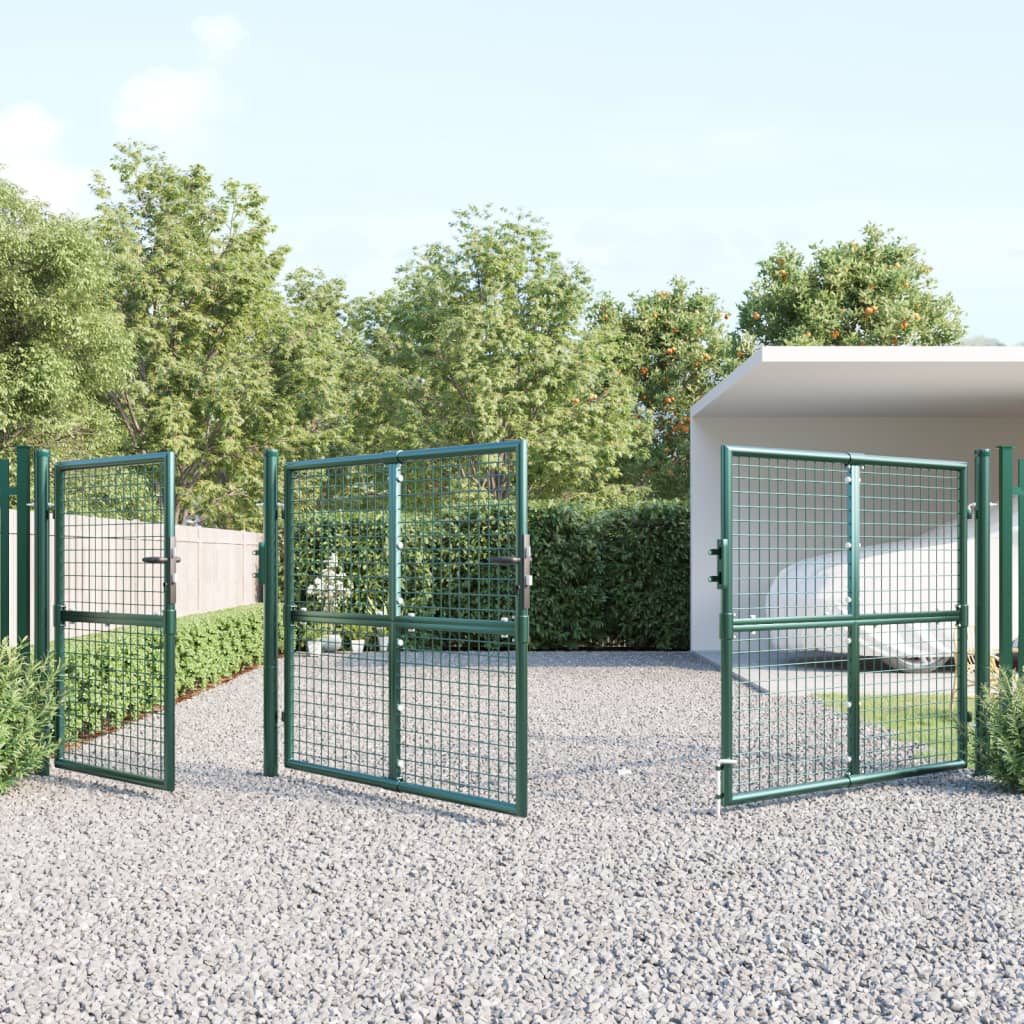 Vidaxl Tuinpoort 400x175 cm mesh og galvaniseret stålgrøn