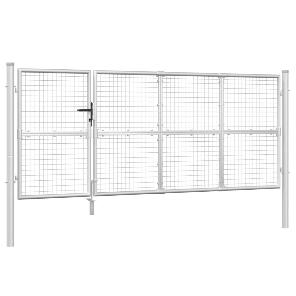 Vidaxl Garden Gate 350x175 cm mesh og galvaniseret stål sølvfarve