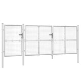 Vidaxl Tuinpoort 400x175 cm mesh og galvaniseret stålsølvfarvet