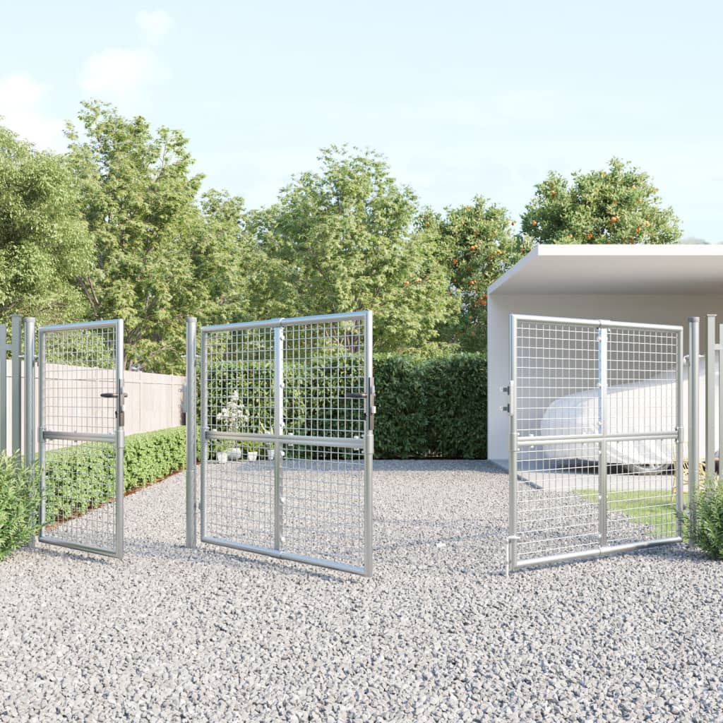 Vidaxl Tuinpoort 400x175 cm mesh og galvaniseret stålsølvfarvet