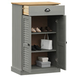 Vidaxl Shoe Cabinet Vigo 60x35x96 cm Solid Pine Grey