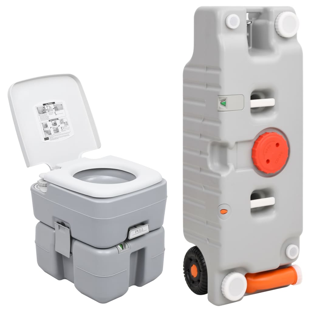 VidaXL Campingtoilet en watertankset draagbaar