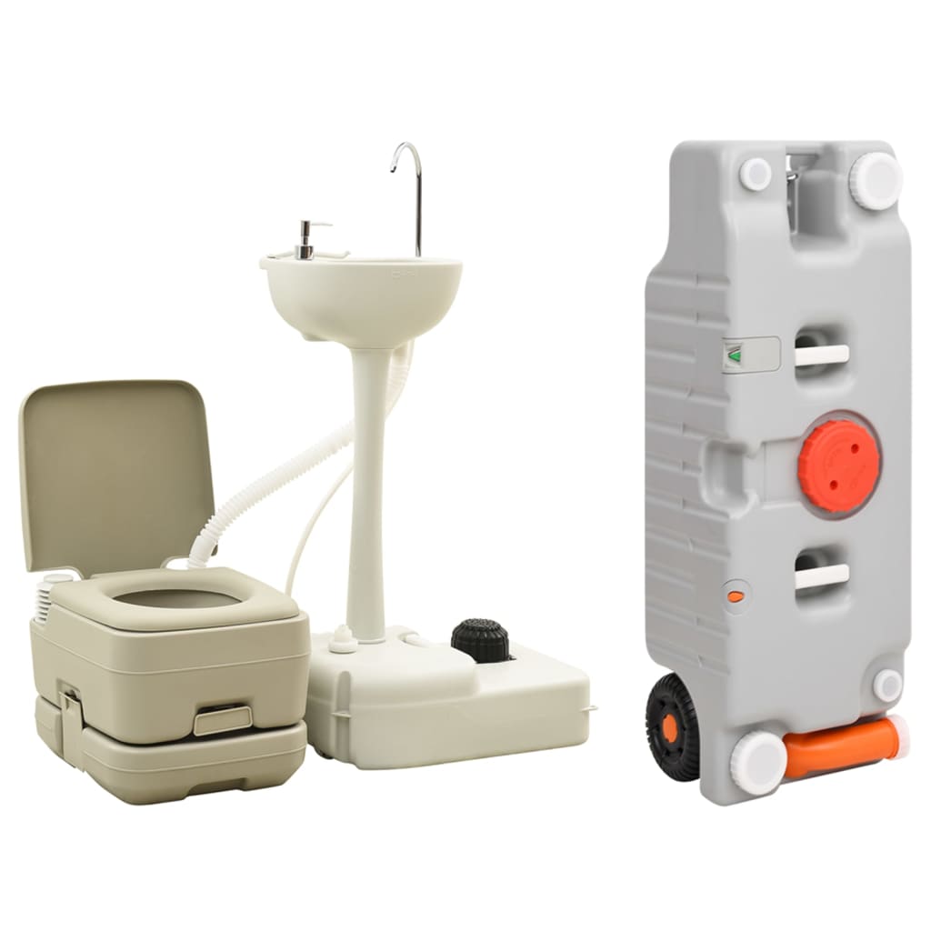 Vidaxl Camping Toilet et lavabo avec réservoir d'eau