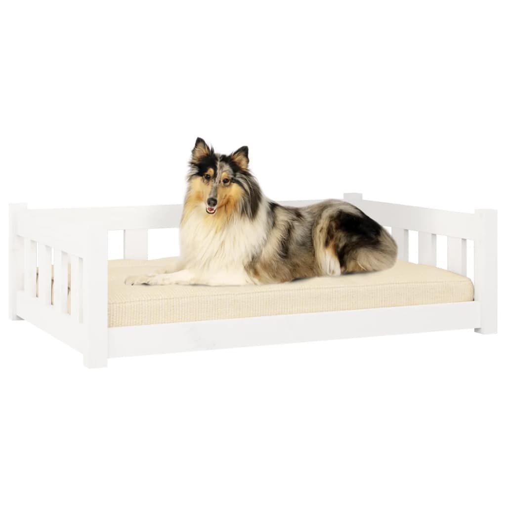 Vidaxl Dog Basket 95.5x65.5x28 cm Pine solide blanc