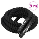 Vidaxl Battle Rope 9 m 6,8 kg poliestrowy czarny