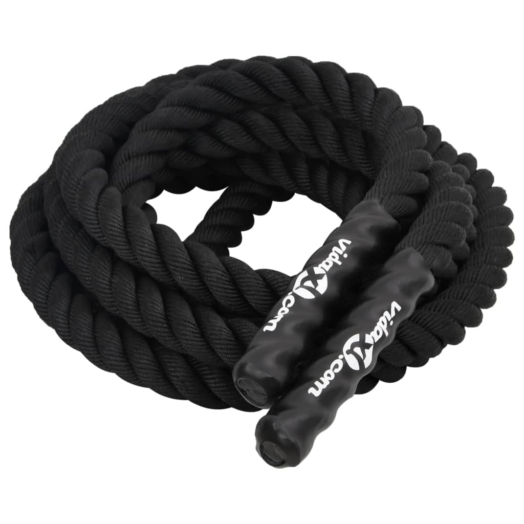 Vidaxl Battle Rope 9 m 6,8 kg di poliestere nero