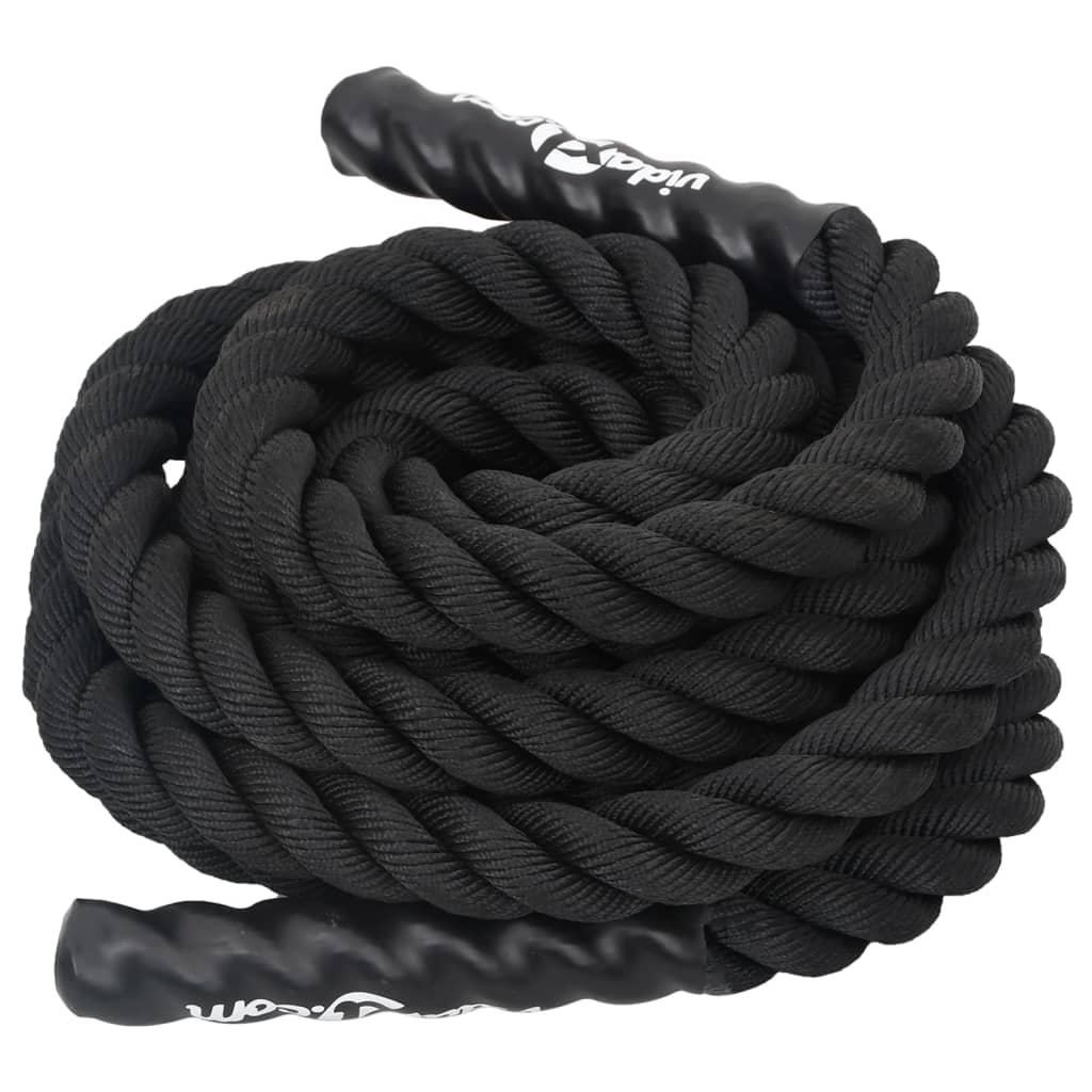 Vidaxl Battle Rope 9 m 6,8 kg poliestrowy czarny