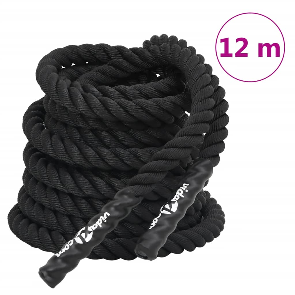 Vidaxl Battle Rope 12 m 9 kg poliestere nero