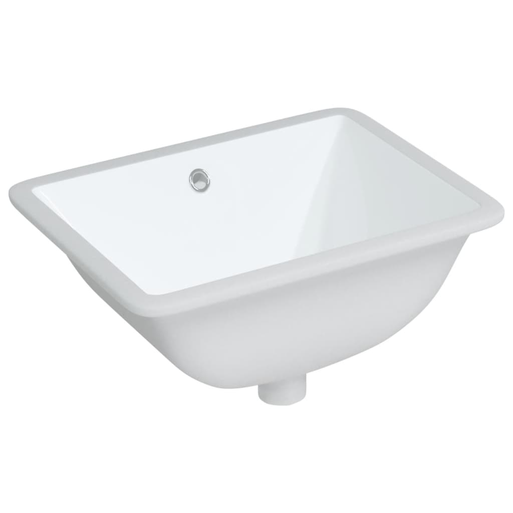 Vidaxl Washbasin pravokotni 47,5x35x19,5 cm keramična bela