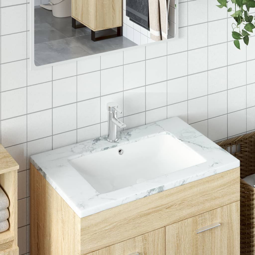 Vidaxl Washbasin Obdélníkový 60x40x21 cm keramická bílá