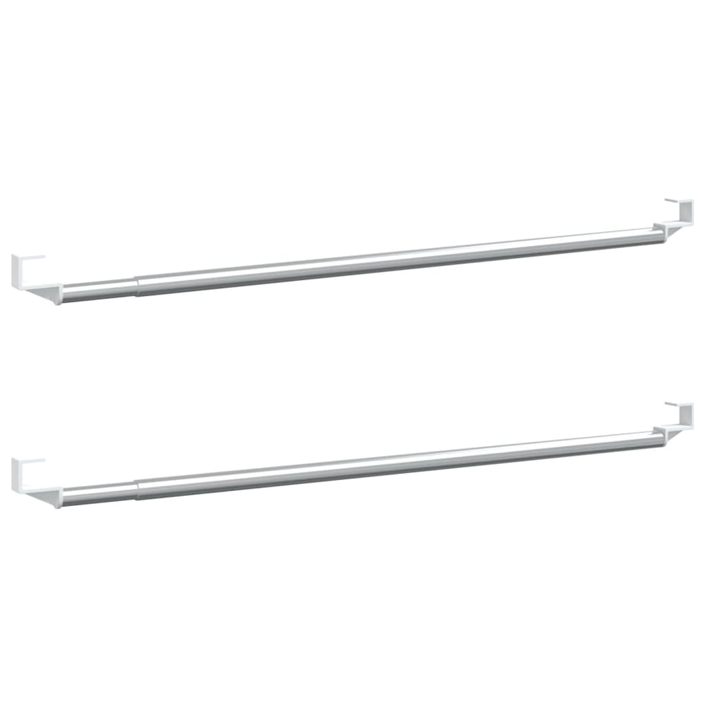 Terrena Vidaxl Rails 2 PC 60-105 cm in alluminio bianco e argento color argento