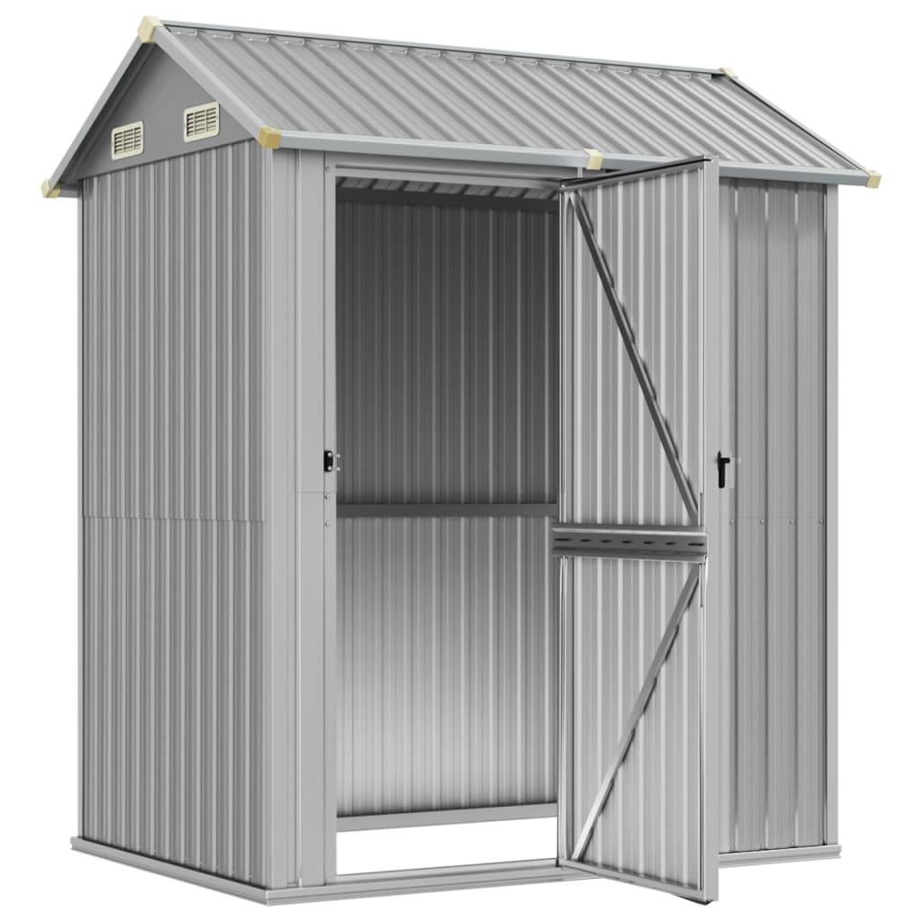 Vidaxl Garden Shed 192x152.5x237 cm Galvaniseret stållysgrå