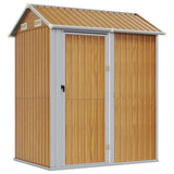 Vidaxl Garden Shed 192x152.5x237 cm galvaniseret stål lysebrun