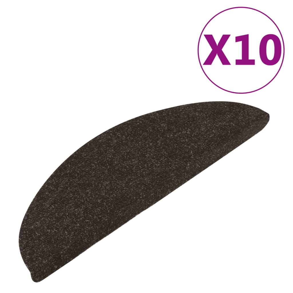 Vidaxl stair mats self -adhesive 10 st 56x17x3 cm anthracite -colored