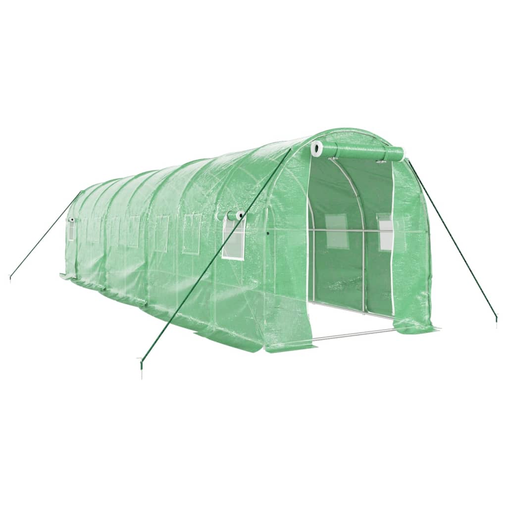 Vidaxl tuinkas con telaio in acciaio 16 m² 8x2x2 m verde