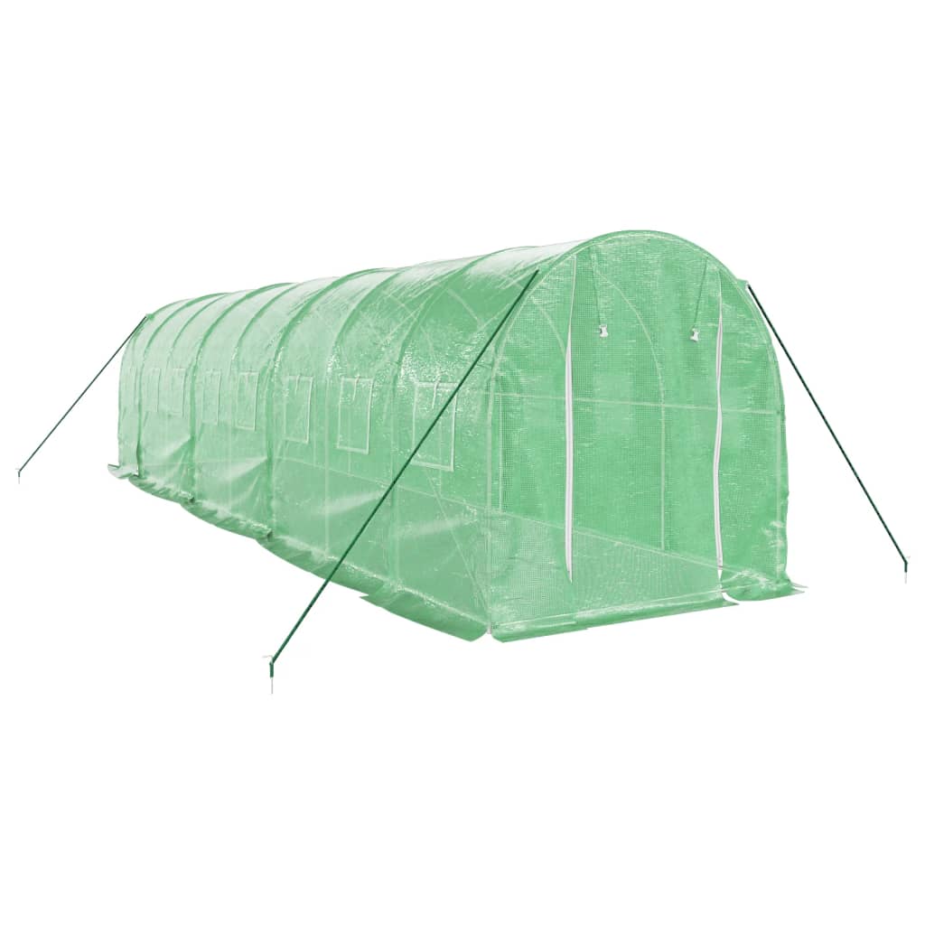 Vidaxl tuinkas con telaio in acciaio 16 m² 8x2x2 m verde