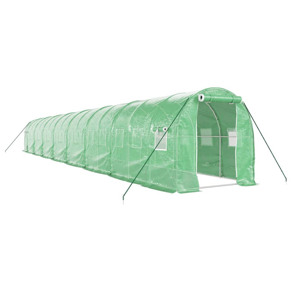 Vidaxl Tuinkas con marco de acero 32 m² 16x2x2 m verde